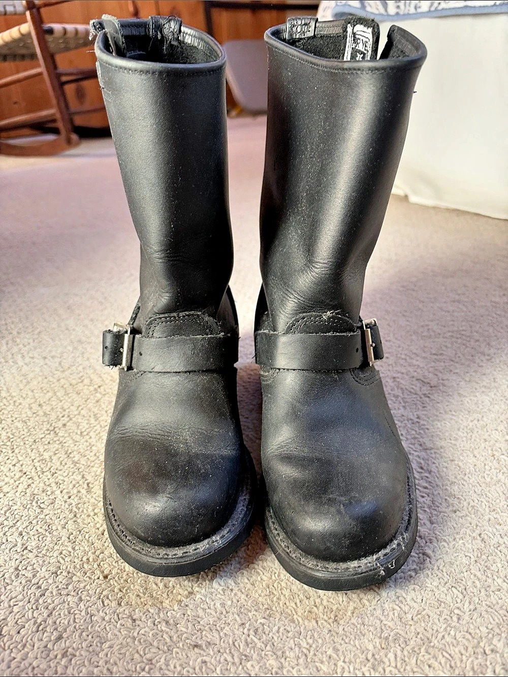 Frye Harness Leather Moto Boots US 6 M